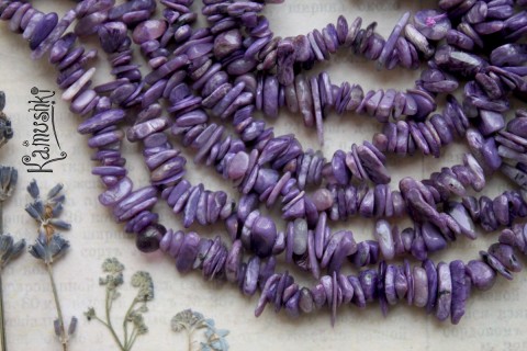 Чароит, яркая крошка, набор 9,5 см