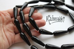 Агат черный, капля граненая, крупная, 1 шт Агат черный, капля граненая, крупная, 1 шт