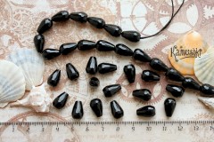 Агат черный, капля граненая 8х12 мм Агат черный, капля граненая 8х12 мм