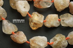 Цитрин, куски необработанные крупные, набор 4 бусины