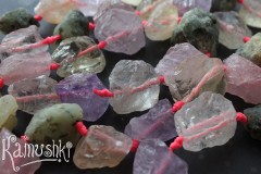 Микс камней, куски крупные, набор 5 бусин