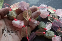 Микс камней, куски крупные, набор 5 бусин