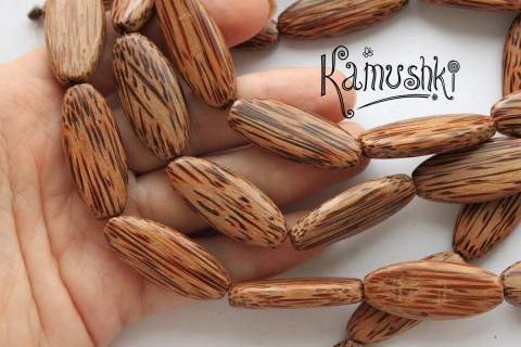 Деревянные бусины, овал, кокосовая пальма, 1 шт, 2 сорт