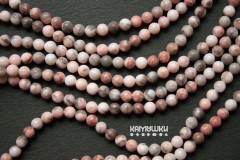 Доломитовый мрамор (т.н. розовая яшма), шар гладкий 6,5 мм, набор 14 бусин Доломитовый мрамор (т.н. розовая яшма), шар гладкий 6,5 мм, набор 14 бусин