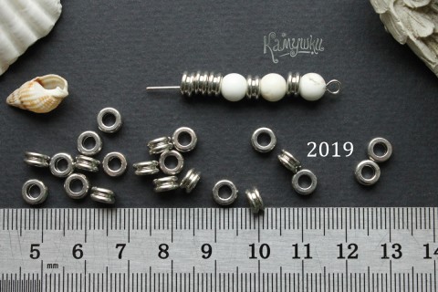 Бусина-рондель "двойная" 6 мм №2019-0920, 1 шт