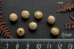Бусина-шар с фианитами №1440, 8 мм, 1 шт. Бусина-шар с фианитами №1440, 8 мм, 1 шт.