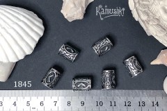 Бусина-цилиндр с руной, под "Пандору" №1845-0920 сталь, 1 шт Бусина-цилиндр с руной, под "Пандору" №1845-0920 сталь, 1 шт