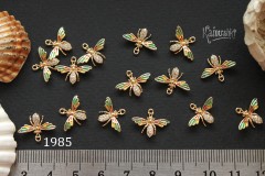 Подвеска с эмалью и фианитами "муха" 11х15 мм №1985, 1 шт Подвеска с эмалью и фианитами "муха" 11х15 мм №1985, 1 шт