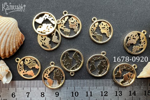 Подвеска "Земля" 16 мм №1678-0920, 1 шт