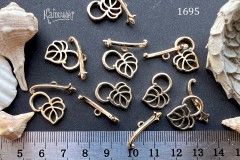 Застежка-тоггл "лист" 11х19 мм, №1695, 1 шт