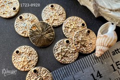 Подвеска "круг со звездами" 12 мм, №1723-0920, 1 шт. Подвеска "круг со звездами" 12 мм, №1723-0920, 1 шт.