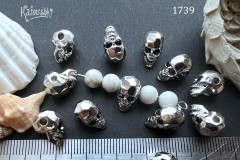 Бусина фигурная №1739 "череп с крупной гранью", 7х12 мм, 1 шт Бусина фигурная №1739 "череп с крупной гранью", 7х12 мм, 1 шт