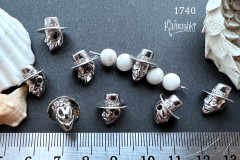 Бусина фигурная "анонимус в шляпе" с фианитами,12 мм, №1740, 1 шт Бусина фигурная "анонимус в шляпе" с фианитами,12 мм, №1740, 1 шт