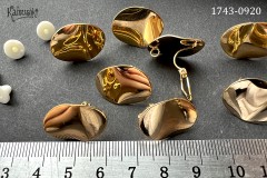 Основа для клипс "изогнутый овал" №1743-0920, 15х20 мм, 1 пара