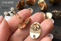 Основа для клипс "изогнутый овал" №1743-0920, 15х20 мм, 1 пара