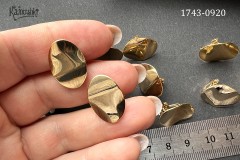 Основа для клипс "изогнутый овал" №1743-0920, 15х20 мм, 1 пара