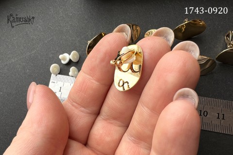 Основа для клипс "изогнутый овал" №1743-0920, 15х20 мм, 1 пара
