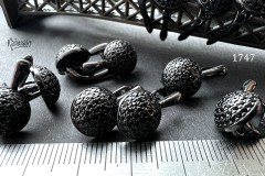 Швензы с английским замком "круг с фианитами" №1747, 10х17 мм, 1 пара