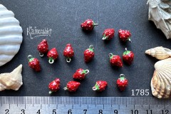 Подвеска с эмалью "земляника" 6х9 мм, №1785, 1 шт