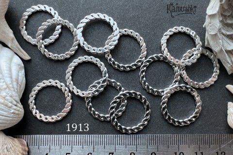 Коннектор "плоское витое кольцо" 20 мм, №1913, 1 шт