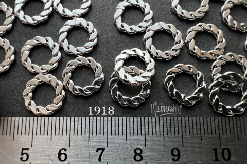 Коннектор "плоское витое кольцо" 12 мм, №1918, 1 шт Коннектор "плоское витое кольцо" 12 мм, №1918, 1 шт
