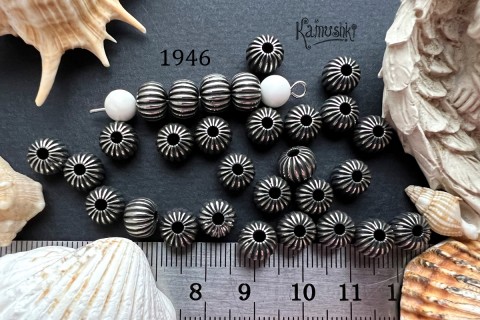Рондель "ребристый" 6х8 мм, №1946, 1 шт
