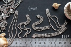 Подвеска "три цепочки" со стеклом 80 мм, №1997, 1 шт