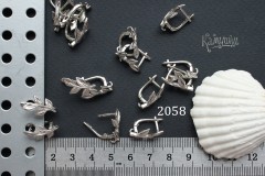 Швензы с английским замочком "ветка" 8х14 мм №2058, 1 пара Швензы с английским замочком "ветка" 8х14 мм №2058, 1 пара