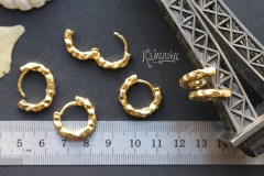 Швензы-кольца "мятый металл" 17х19 мм №2102, 1 пара