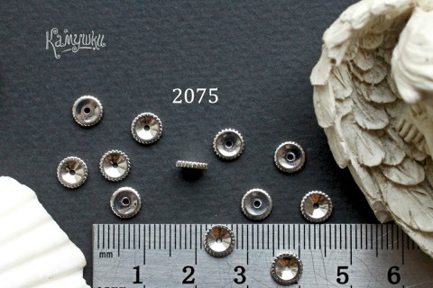 Бусина-рондель диск с ребристой гранью, 1х6 мм, №2075, 1 шт
