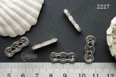 Коннектор-расширитель на 3 нити с фианитами, 7х19 мм, №2227, 1 шт Коннектор-расширитель на 3 нити с фианитами, 7х19 мм, №2227, 1 шт