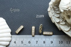 Коннектор-расширитель на 2 нити с фианитами, 3х13 мм, №2109, 1 шт Коннектор-расширитель на 2 нити с фианитами, 3х13 мм, №2109, 1 шт
