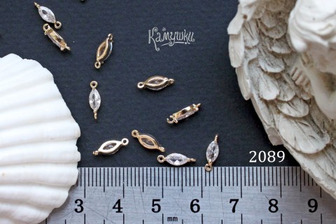 Коннектор "капля из фианита", 3х10 мм, №2089-0920, 1 шт