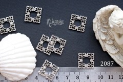 Коннектор "квадрат узорчатый" 15х15 мм, №2087-0920, 1 шт