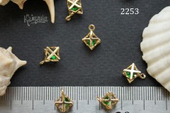 Подвеска "меркаба ажурная" 10 мм с зеленой вставкой, №2253, 1 шт Подвеска "меркаба ажурная" 10 мм с зеленой вставкой, №2253, 1 шт