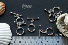Застежка-тоггл "круг с рельефом", 15 мм, №2079, 1 шт Застежка-тоггл "круг с рельефом", 15 мм, №2079, 1 шт