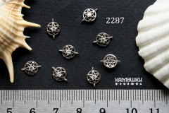 Коннектор "звезда с фианитом" 6х9 мм №2287, 1 шт Коннектор "звезда с фианитом" 6х9 мм №2287, 1 шт