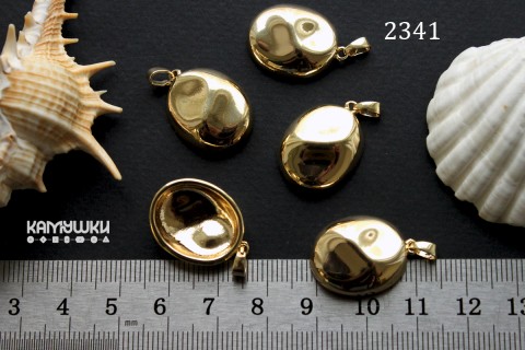 Подвеска "овал фигурный", 16х19 мм, №2341-0920, 1 шт