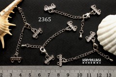 Коннектор-расширитель на 2 нити с замочком 9х12 мм, №2365, 1 шт Коннектор-расширитель на 2 нити с замочком 9х12 мм, №2365, 1 шт