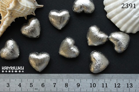 Бусина "сердце рельефное", 16х18 мм, №2391, 1 шт