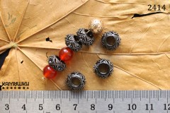Бусина-рондель ажурная 6х11 мм, №2414, 1 шт Бусина-рондель ажурная 6х11 мм, №2414, 1 шт