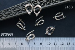 Швензы с английским замочком "мятая капля" 11х17 мм №2453, 1 пара Швензы с английским замочком "мятая капля" 11х17 мм №2453, 1 пара