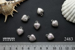 Подвеска "сахарное сердце" 12х14 мм, №2483, 1 шт Подвеска "сахарное сердце" 12х14 мм, №2483, 1 шт