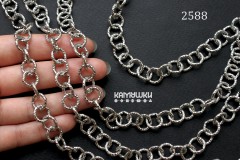 Цепь фигурная "рельефные кольца" 10 мм, №2588-0920, отрезок 50 см