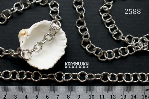 Цепь фигурная "рельефные кольца" 10 мм, №2588-0920, отрезок 50 см Цепь фигурная "рельефные кольца" 10 мм, №2588-0920, отрезок 50 см