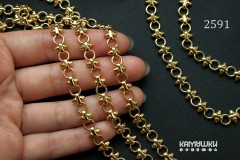 Цепочка фигурная с шипами, отрезок 25 см, №2591