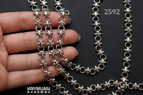 Цепь фигурная с шипами, отрезок 25 см, №2592 Цепь фигурная с шипами, отрезок 25 см, №2592