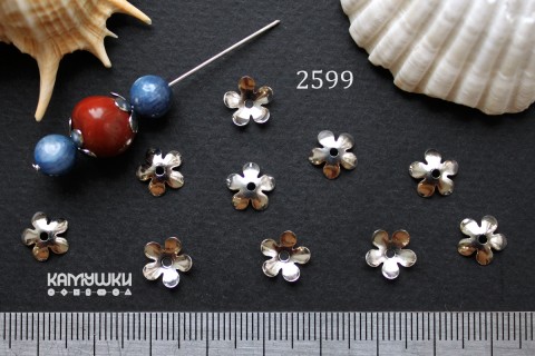 Шапочка гладкая, цветок 5 лепестков №2599-0920, 1 шт