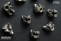 Бусина фигурная "голова волка", №2386, сталь, 1 шт Бусина фигурная "голова волка", №2386, сталь, 1 шт
