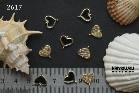 Коннектор "сердечко" с эмалью 10 мм, №2617-0920, 1 шт
